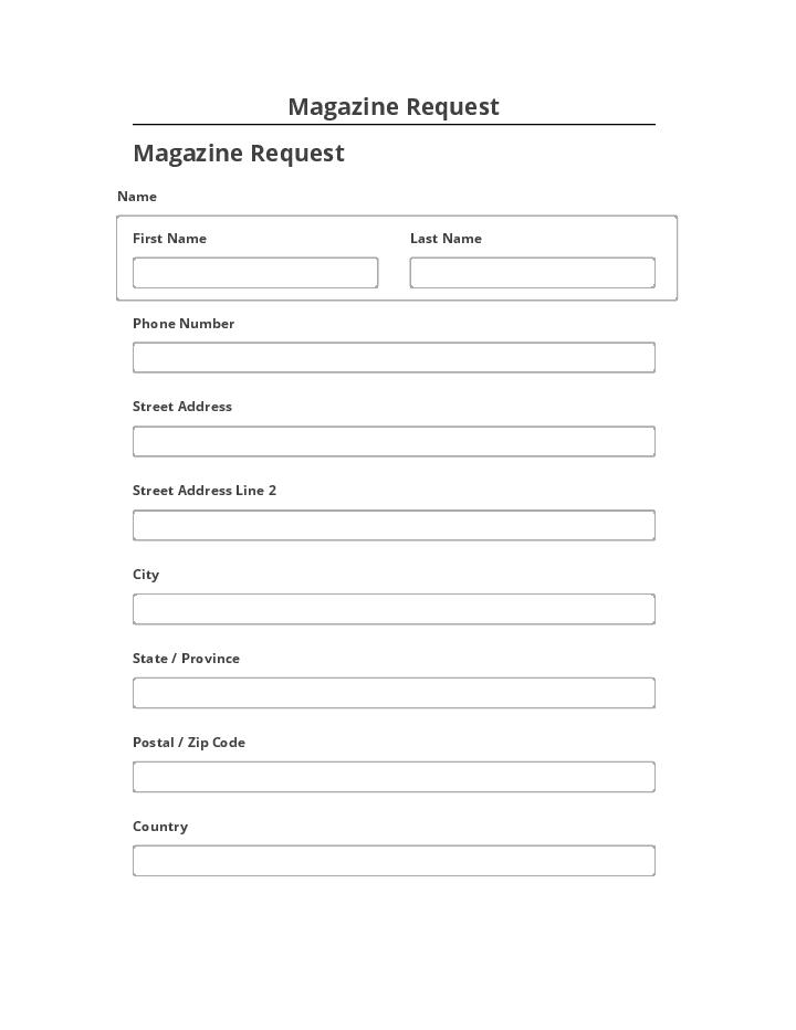 Arrange Magazine Request in Netsuite