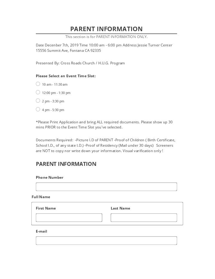 Update PARENT INFORMATION from Netsuite
