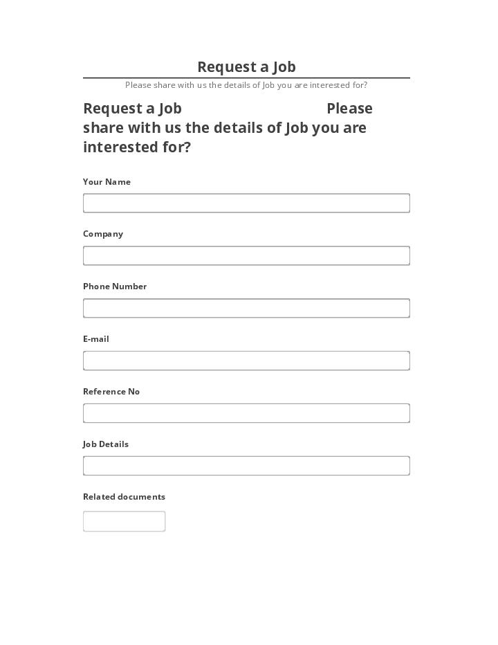 Arrange Request a Job in Netsuite
