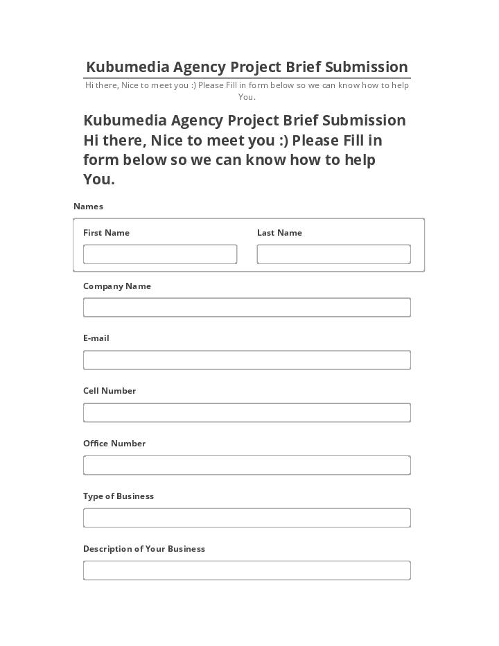 Pre-fill Kubumedia Agency Project Brief Submission from Netsuite