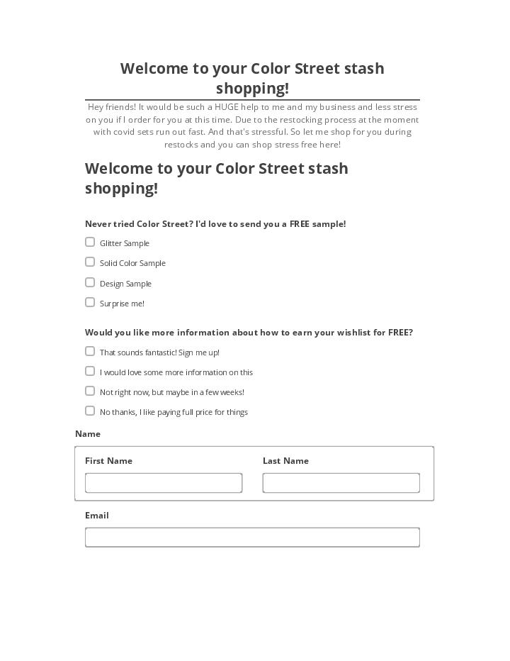 Synchronize Welcome to your Color Street stash shopping! with Netsuite