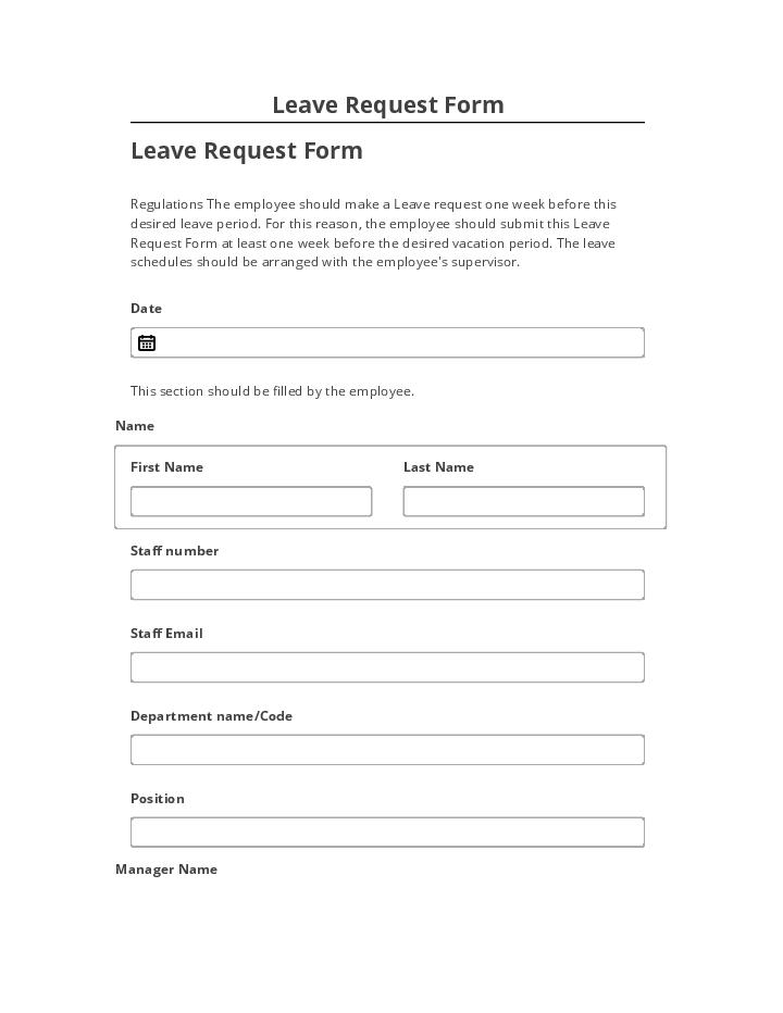 Pre-fill Leave Request Form from Salesforce