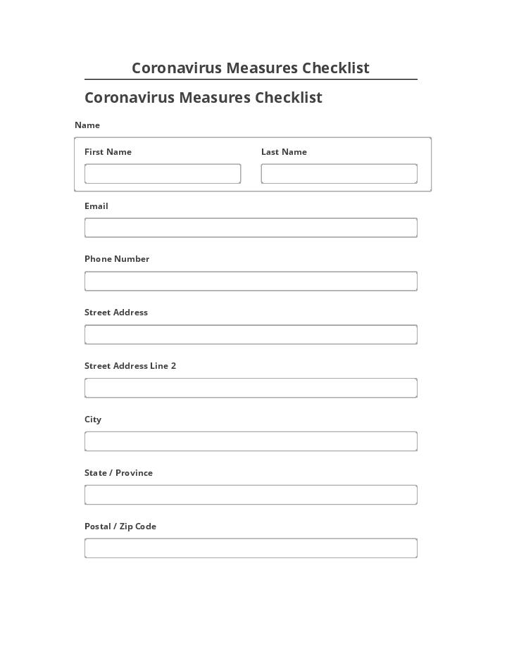 Extract Coronavirus Measures Checklist from Netsuite