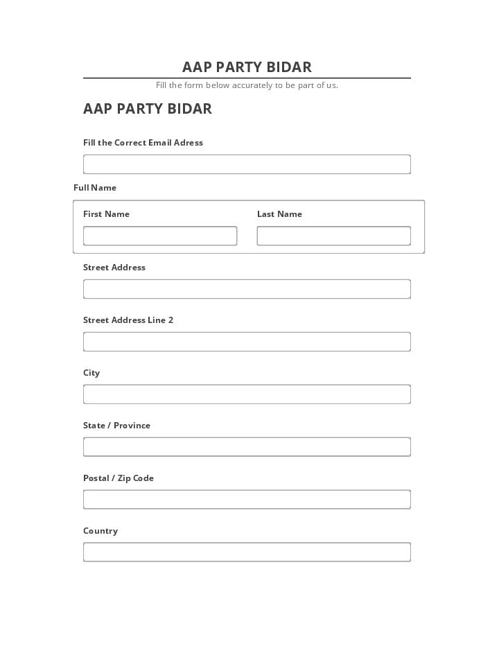 Extract AAP PARTY BIDAR from Salesforce