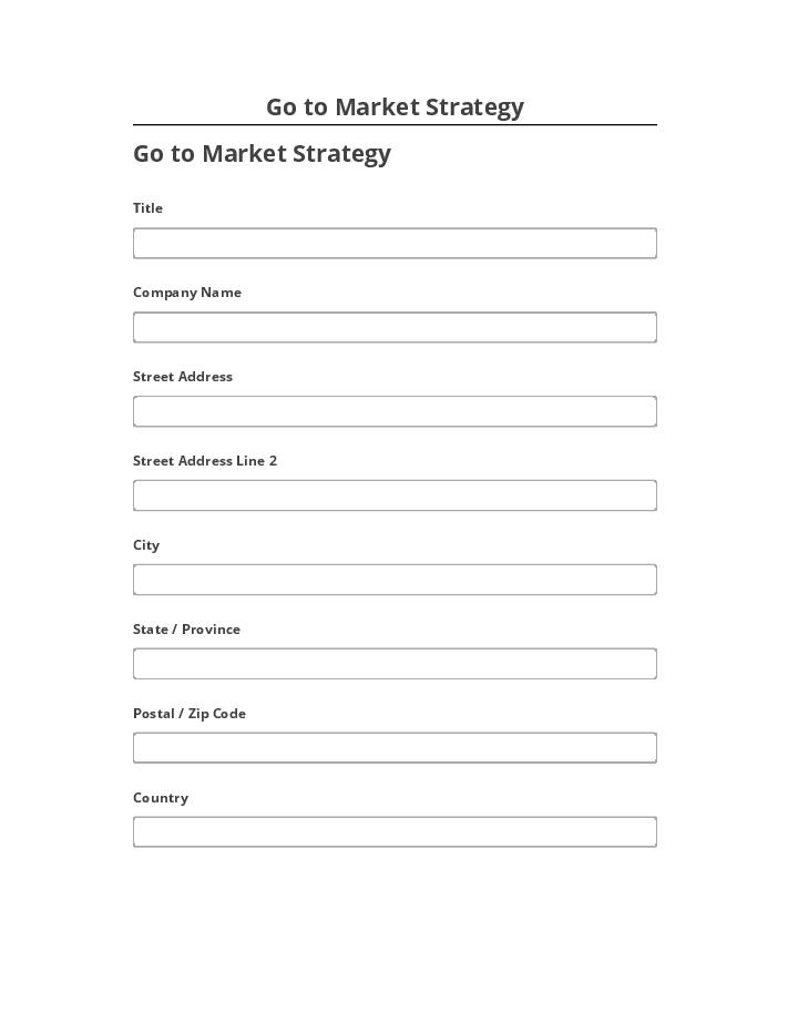 Pre-fill Go to Market Strategy from Salesforce