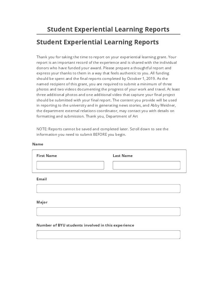 Arrange Student Experiential Learning Reports in Salesforce