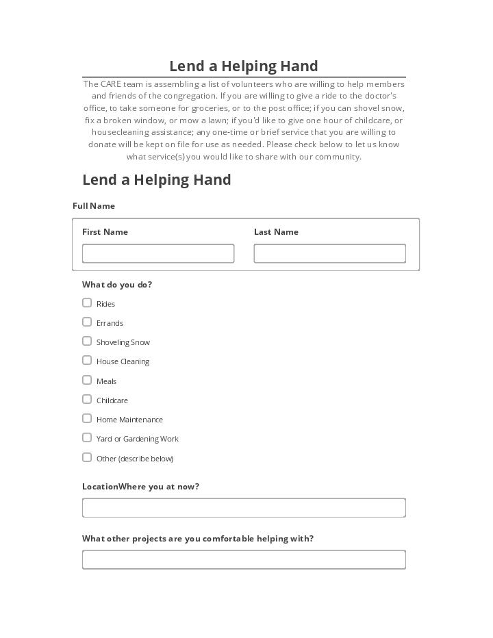 Manage Lend a Helping Hand in Netsuite