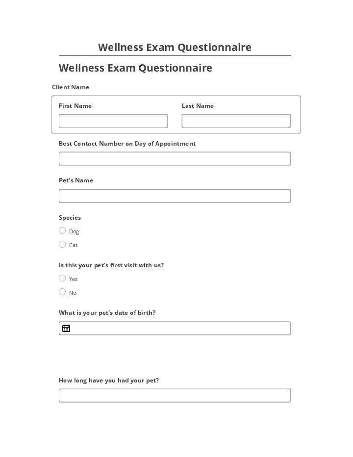 Synchronize Wellness Exam Questionnaire with Microsoft Dynamics