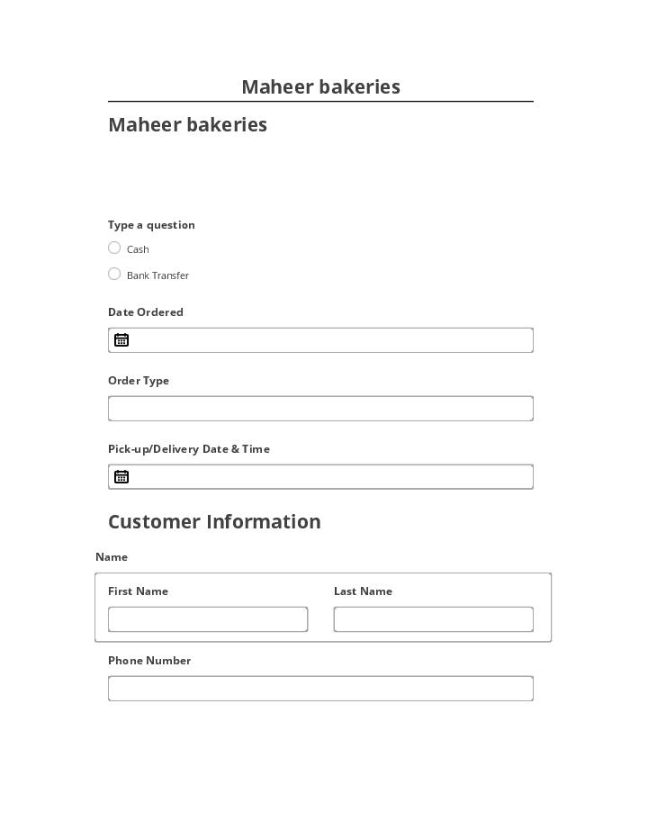 Arrange Maheer bakeries in Salesforce