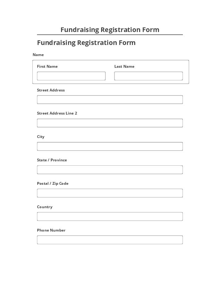 Arrange Fundraising Registration Form