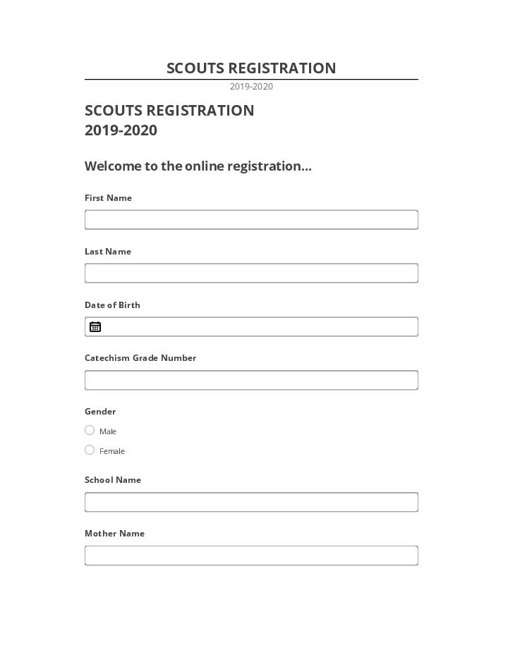Update SCOUTS REGISTRATION from Salesforce