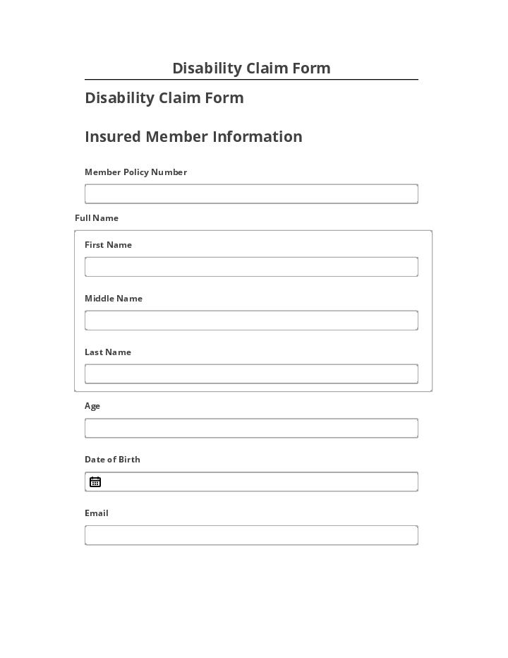 Arrange Disability Claim Form in Microsoft Dynamics