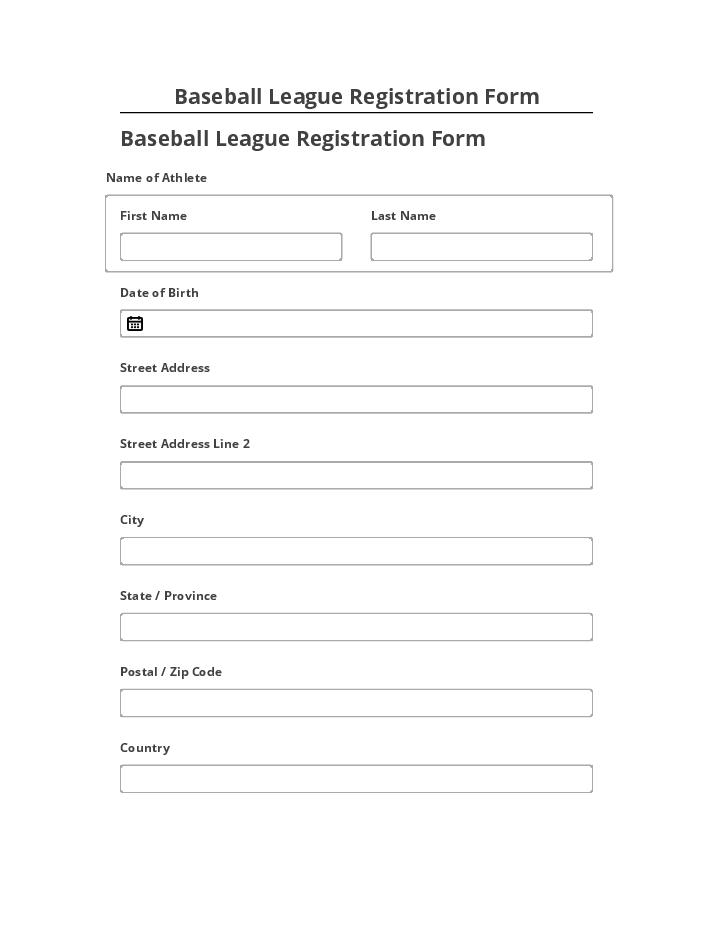 Arrange Baseball League Registration Form in Salesforce