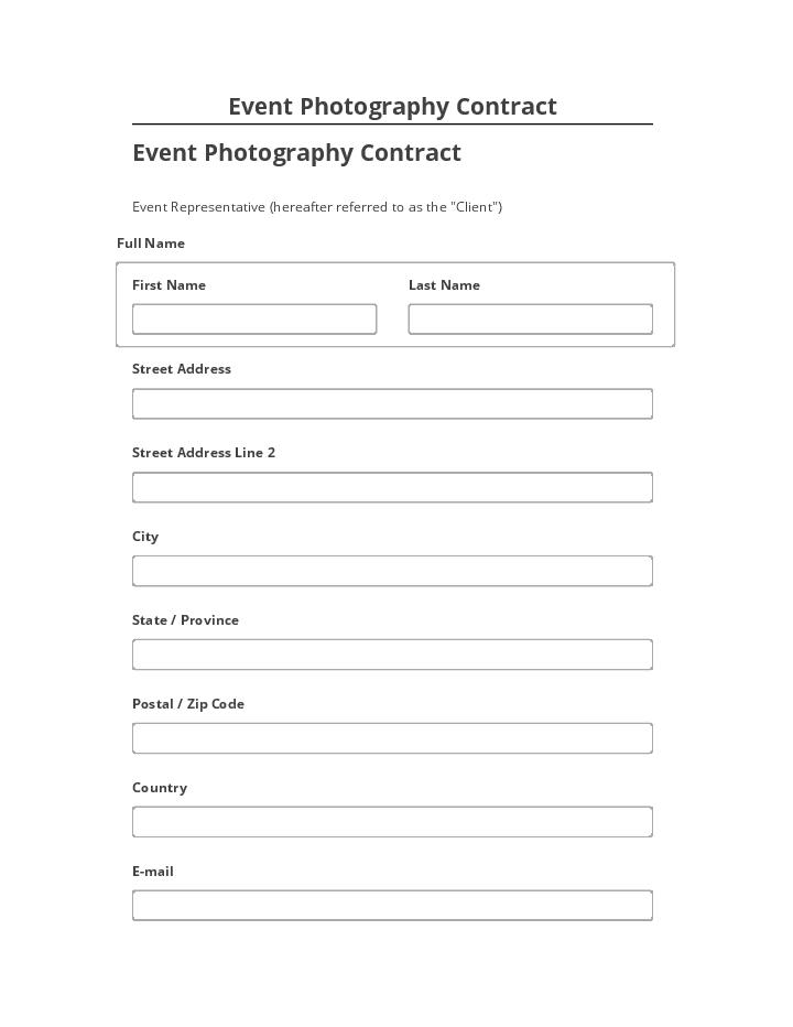 Incorporate Event Photography Contract in Salesforce