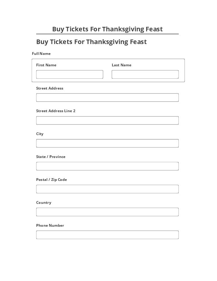 Pre-fill Buy Tickets For Thanksgiving Feast from Netsuite