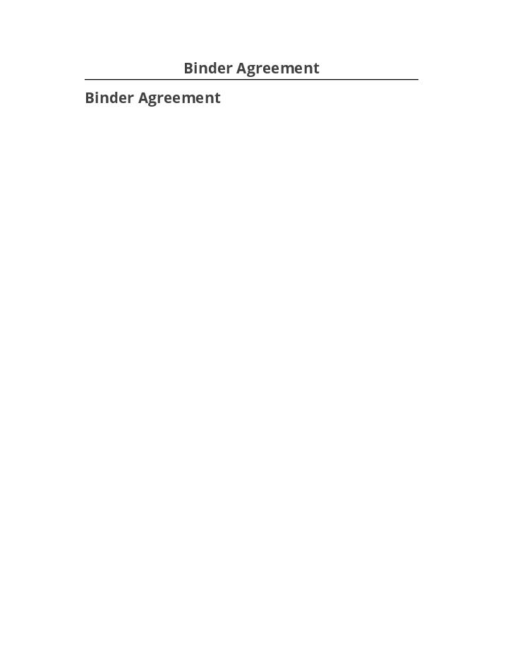 Update Binder Agreement from Salesforce