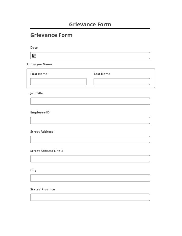 Archive Grievance Form to Salesforce
