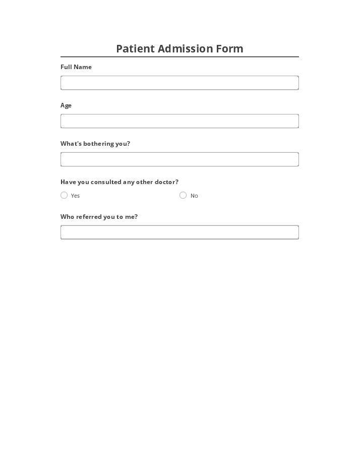 Pre-fill Patient Admission Form from Microsoft Dynamics