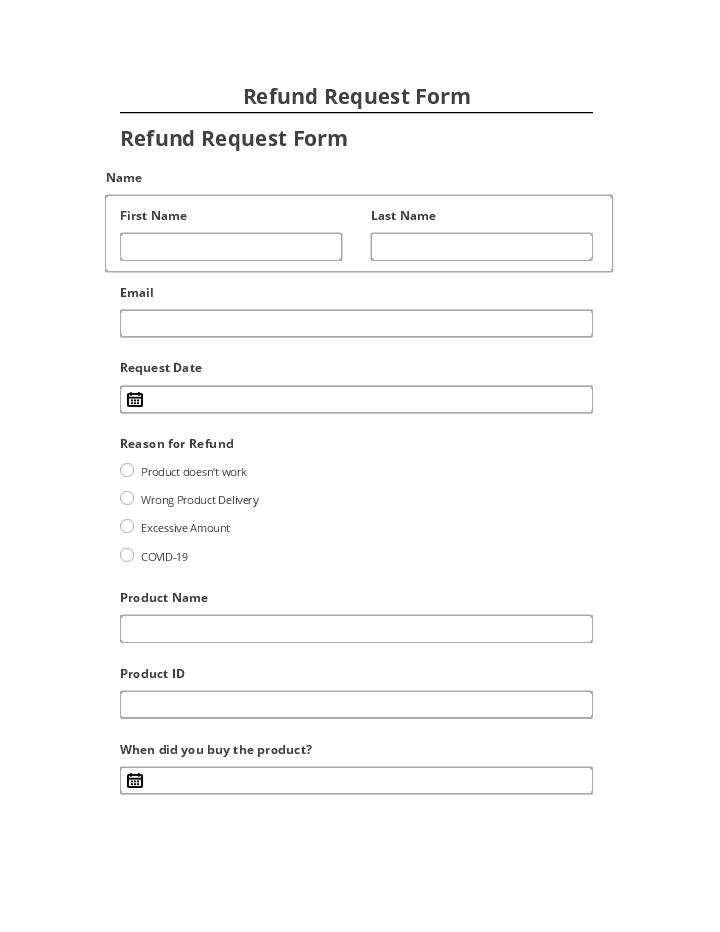 Update Refund Request Form from Salesforce