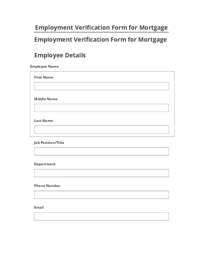 Arrange Employment Verification Form for Mortgage in Salesforce