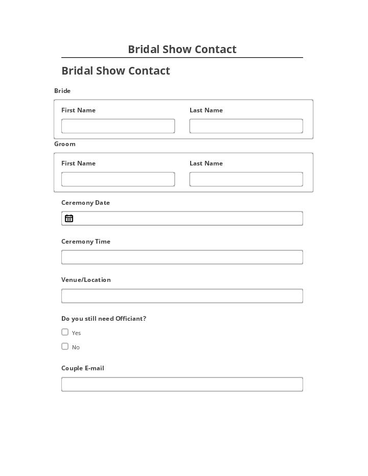 Arrange Bridal Show Contact in Netsuite