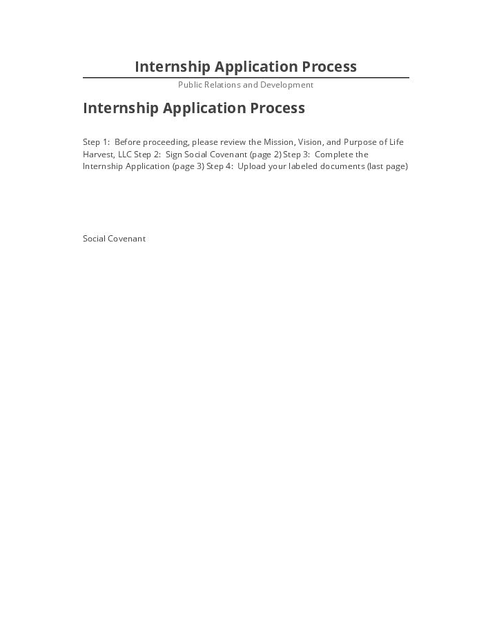 Update Internship Application Process