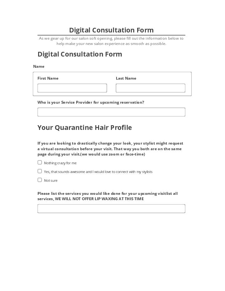 Export Digital Consultation Form to Microsoft Dynamics