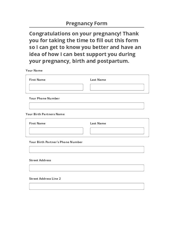 Export Pregnancy Form to Microsoft Dynamics