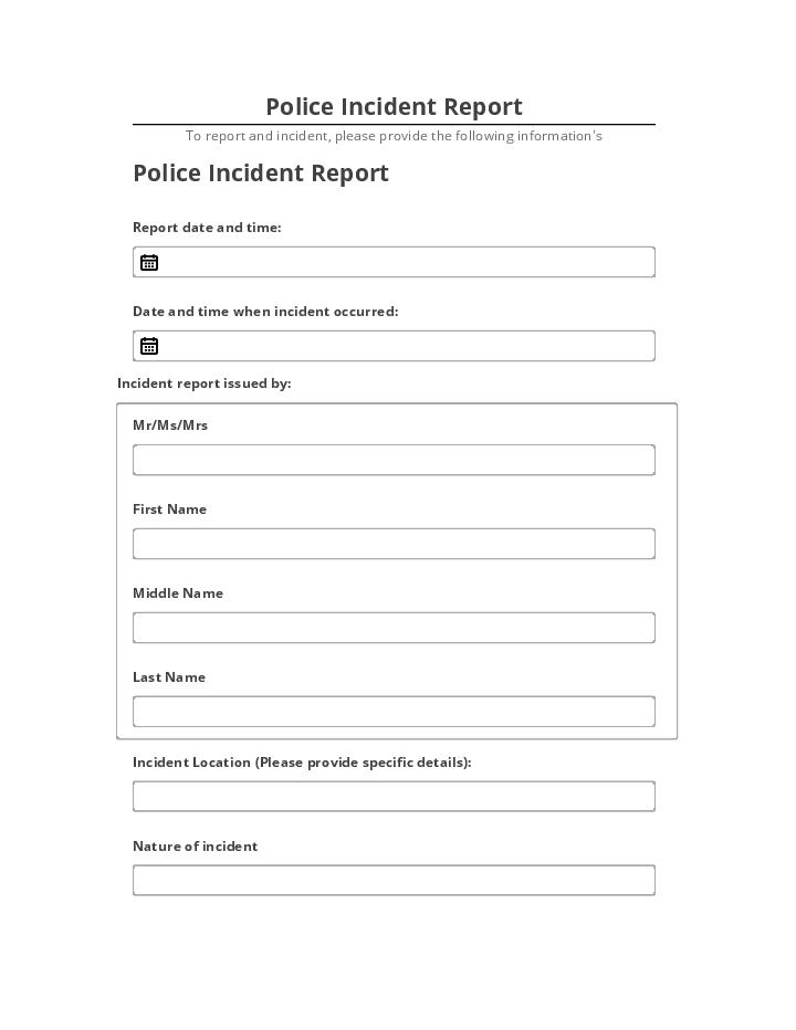 Arrange Police Incident Report in Netsuite