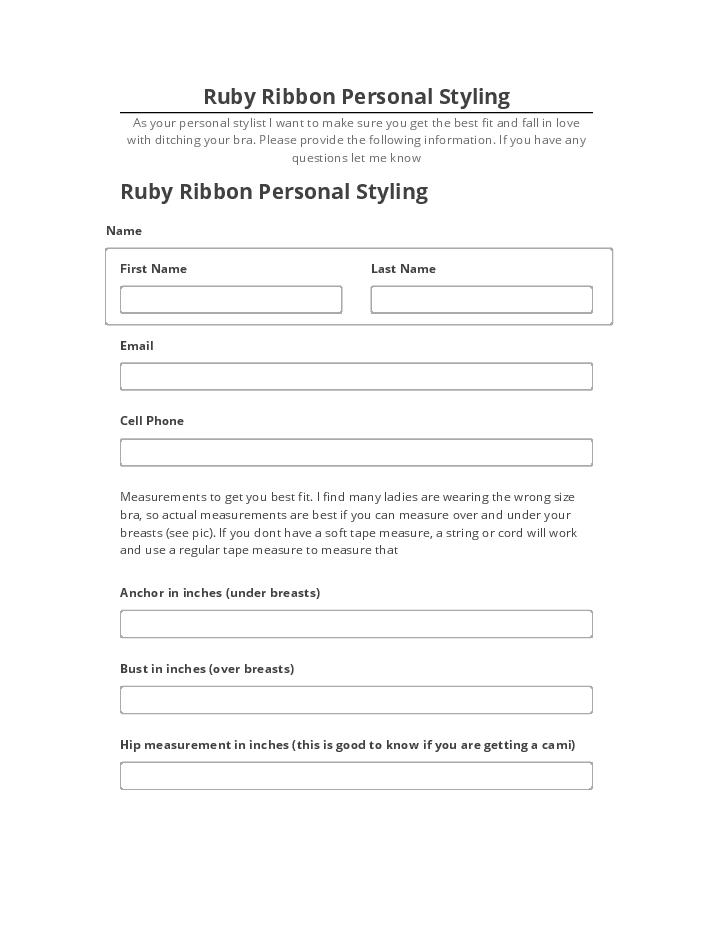 Arrange Ruby Ribbon Personal Styling in Salesforce
