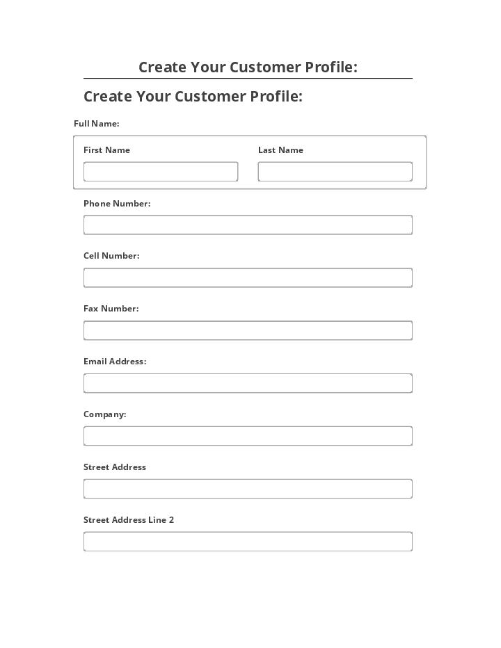 Manage Create Your Customer Profile: