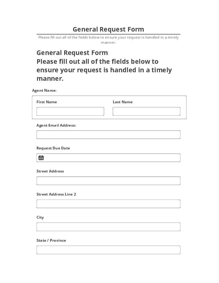 Update General Request Form from Netsuite