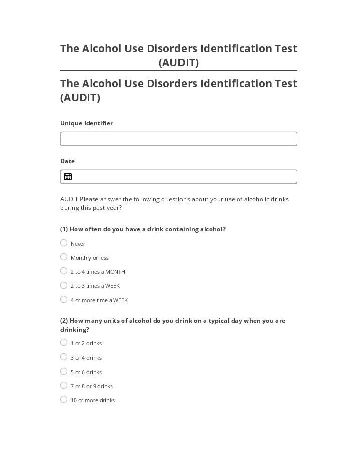 Arrange The Alcohol Use Disorders Identification Test (AUDIT) in Netsuite