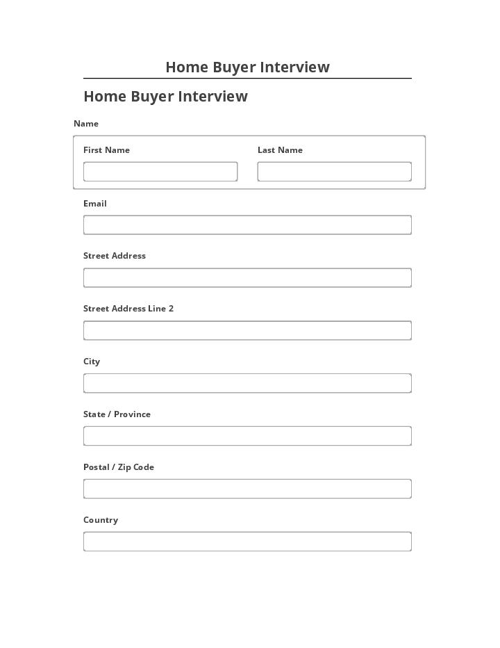 Manage Home Buyer Interview in Salesforce