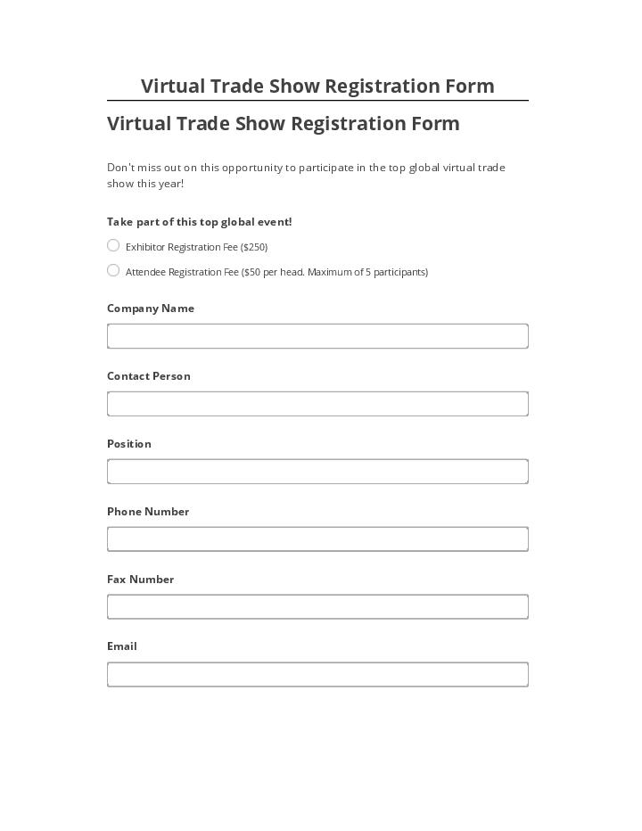 Arrange Virtual Trade Show Registration Form in Salesforce