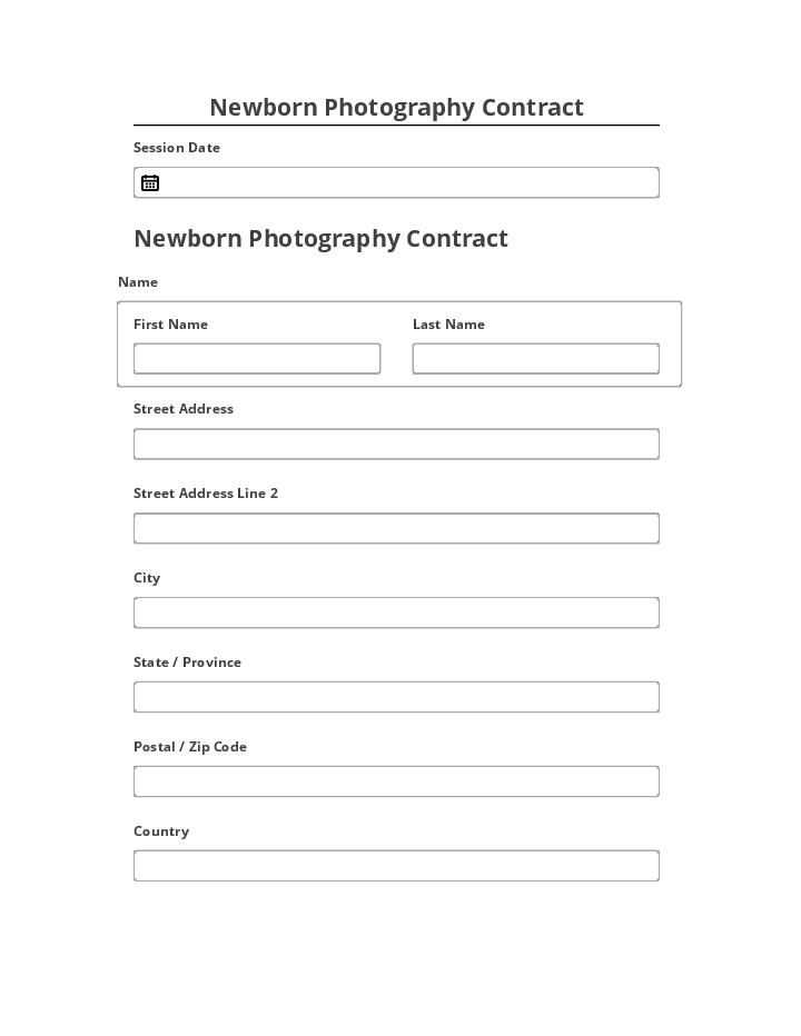 Arrange Newborn Photography Contract in Netsuite