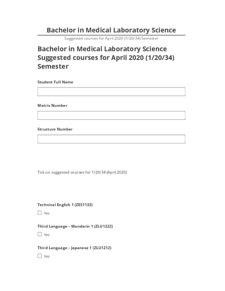 Incorporate Bachelor in Medical Laboratory Science in Salesforce