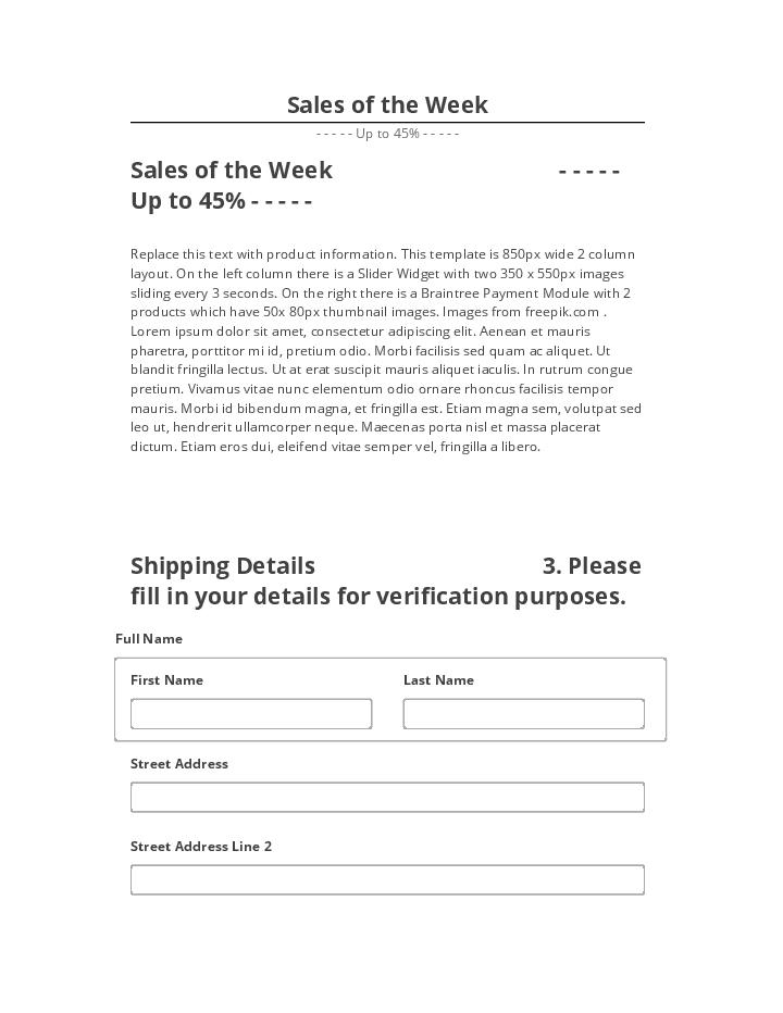 Pre-fill Sales of the Week from Netsuite