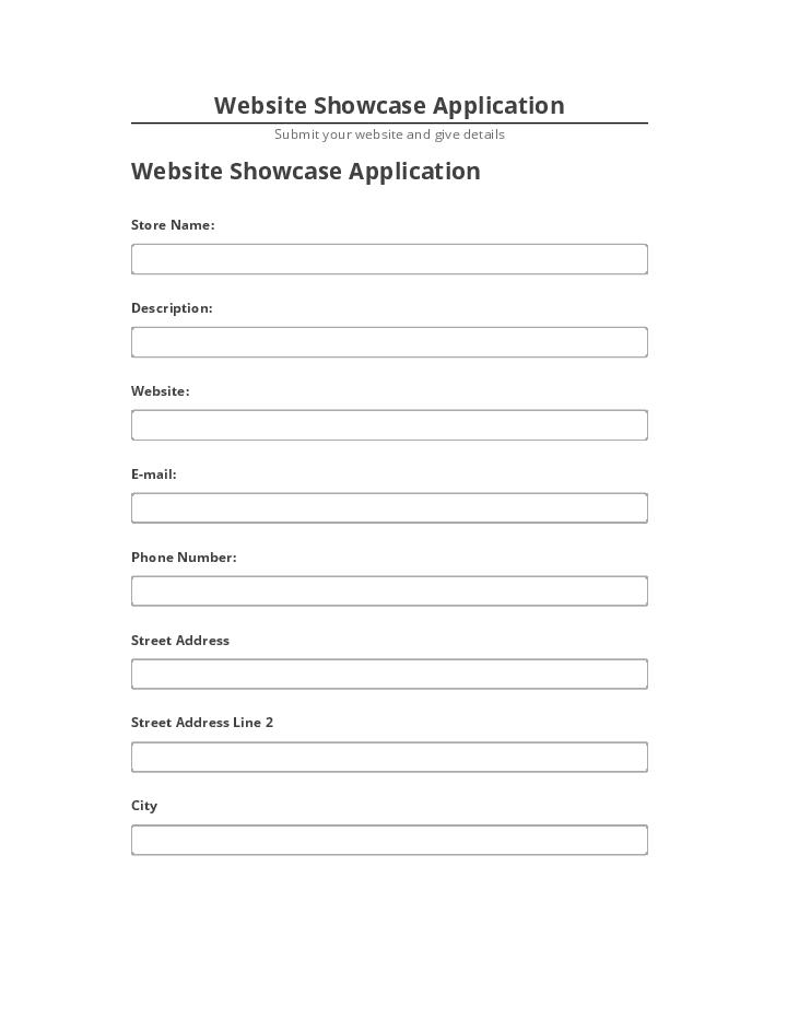 Arrange Website Showcase Application in Netsuite