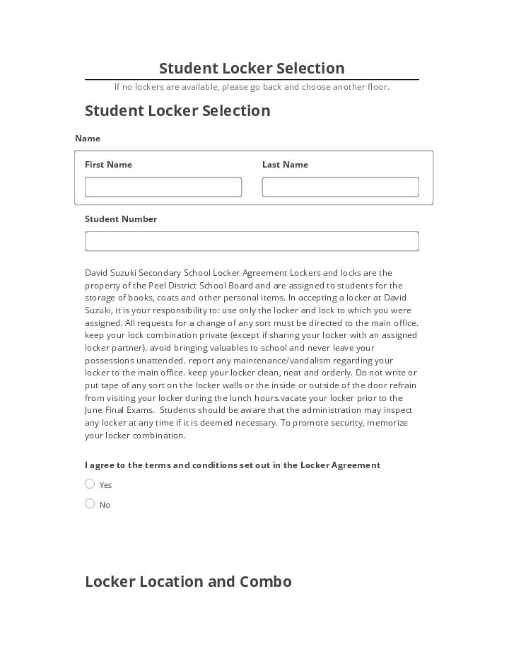 Pre-fill Student Locker Selection