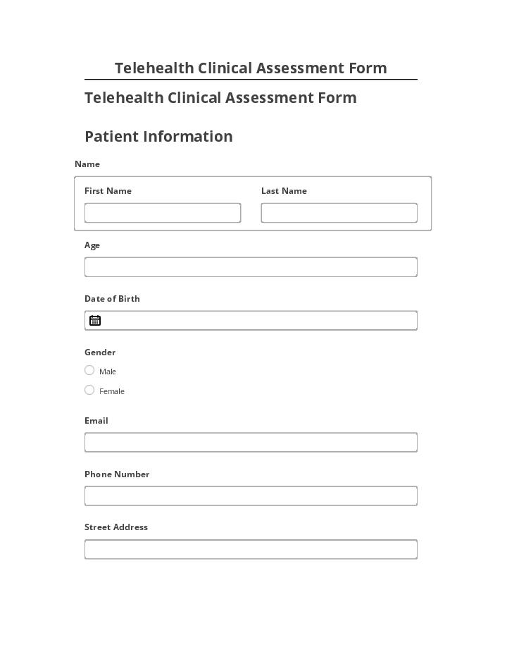 Arrange Telehealth Clinical Assessment Form in Microsoft Dynamics