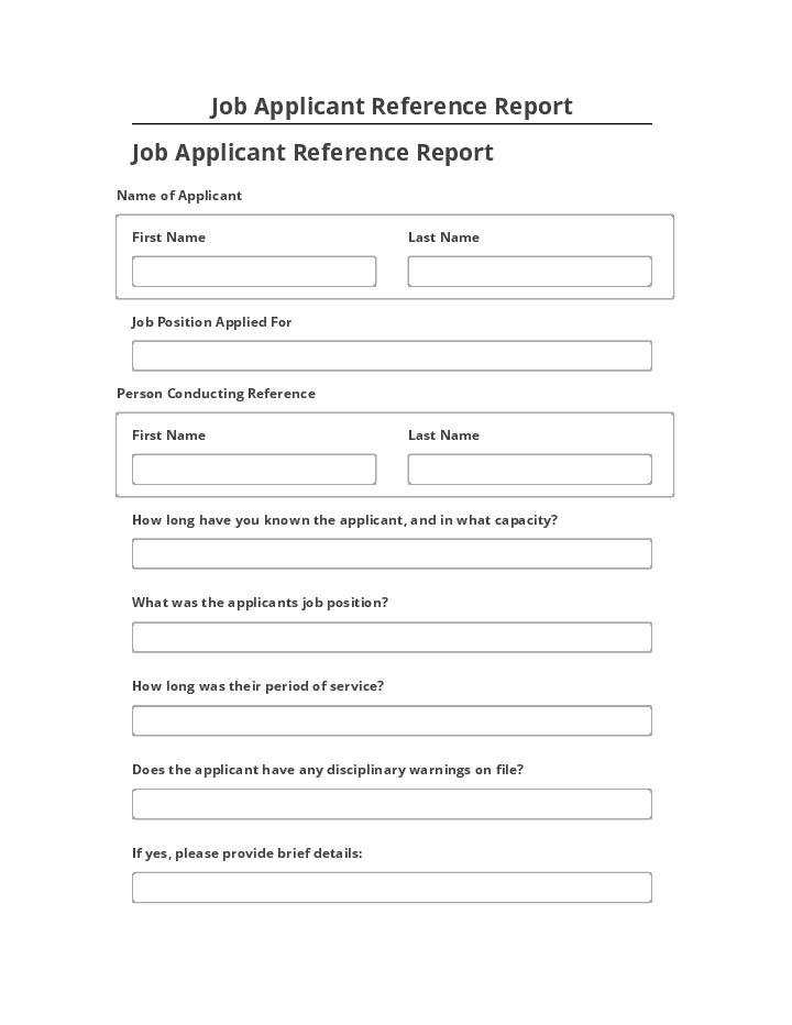 Pre-fill Job Applicant Reference Report from Netsuite