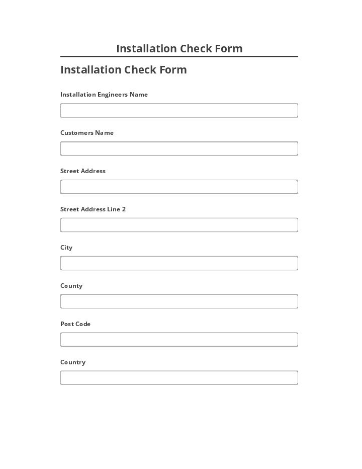 Arrange Installation Check Form in Salesforce