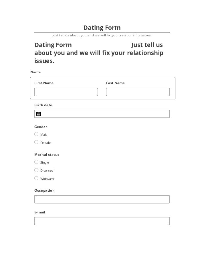 Integrate Dating Form