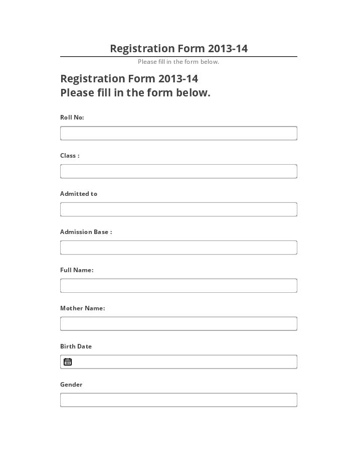 Archive Registration Form 2013-14 to Salesforce