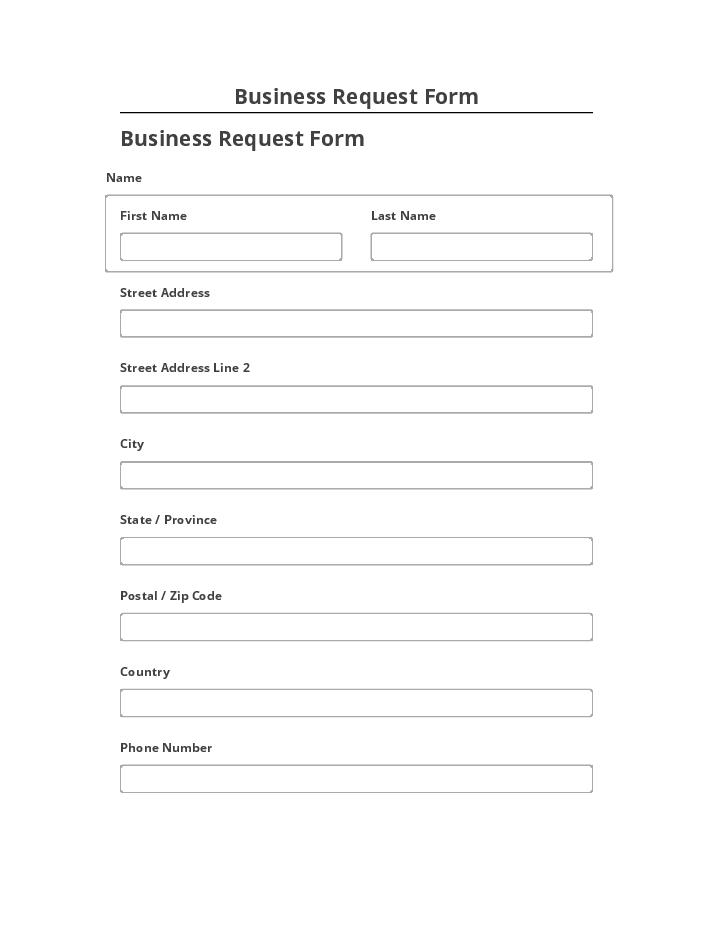 Update Business Request Form from Microsoft Dynamics