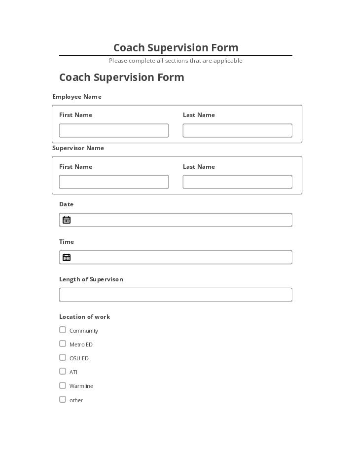 Arrange Coach Supervision Form in Salesforce