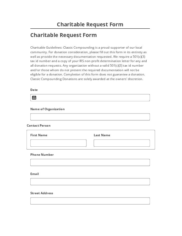 Arrange Charitable Request Form in Salesforce