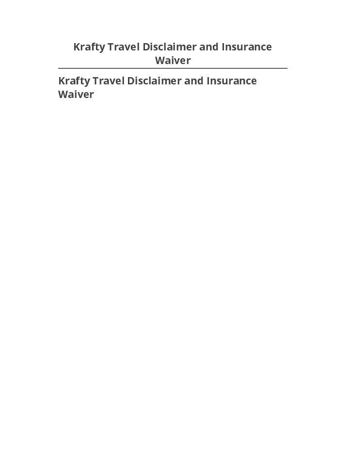 Incorporate Krafty Travel Disclaimer and Insurance Waiver in Salesforce