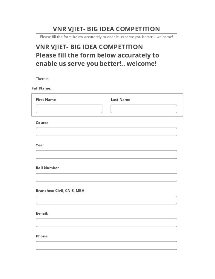 Arrange VNR VJIET- BIG IDEA COMPETITION in Salesforce